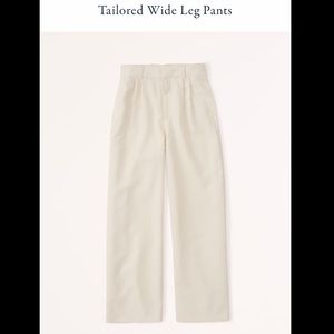 NWT❗️A&F Cream Tailored Wide Leg Trouser Pant
